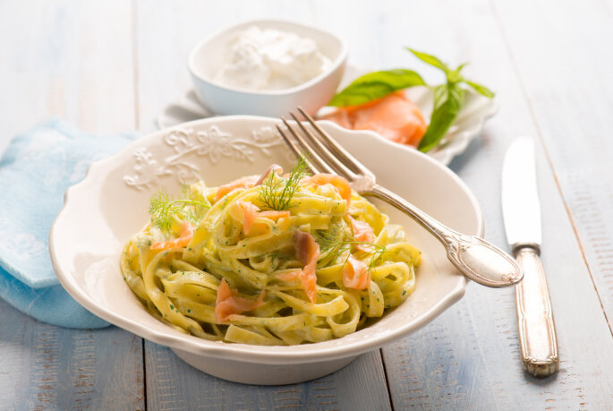 pasta met zalm